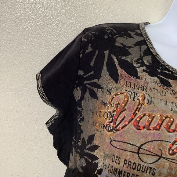 Blue Canyon Vintage Y2K Western Cowgirl Fairy Grunge Floral Baby Tee Large - Picture 4 of 11